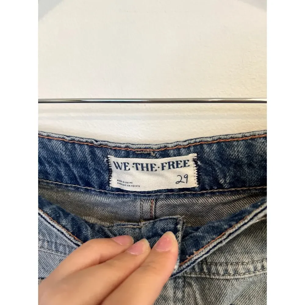 Free People We The Free Wide Leg Utility Jeans Women’s 29 Light Wash Denim